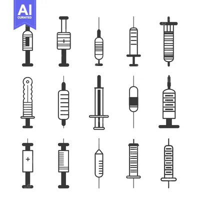 Popular premium asset: A Set of Black and White Syringe Icons