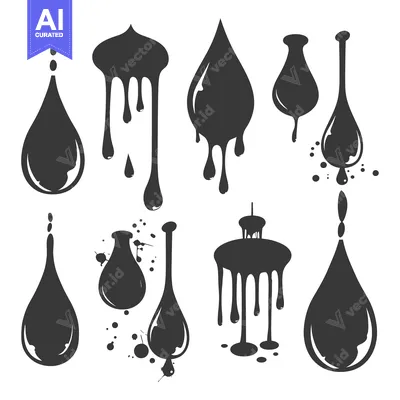 Popular premium asset: A Set of Black Droplets and Drips