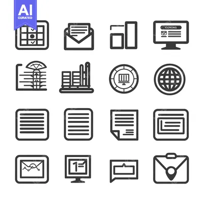 Popular premium asset: A Set of Business and Finance Icons in a Black and White Outline Style