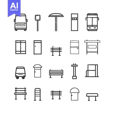 Popular premium asset: A Set of Bus Stop and Public Transportation Icons