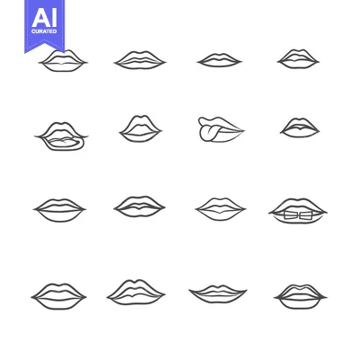 Popular premium asset: A Set of Fourteen Different Lip Expressions