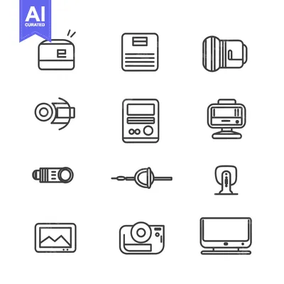 Popular premium asset: A Set of Line Icons Representing Electronic Devices