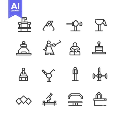 A Set of Line Icons Representing Playground Equipment