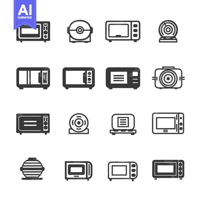 Aset premium populer: A Set of Microwave Oven and Toaster Oven Icons