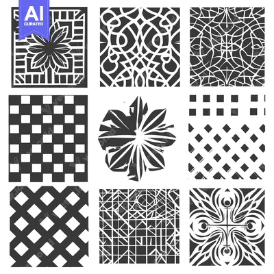 Popular premium asset: A Set of Nine Black and White Geometric Tile Patterns