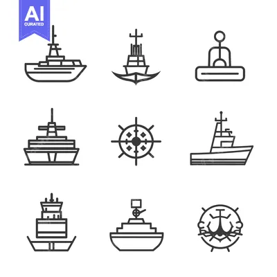 Aset premium populer: A Set of Nine Boat, Ship, and Nautical Icons