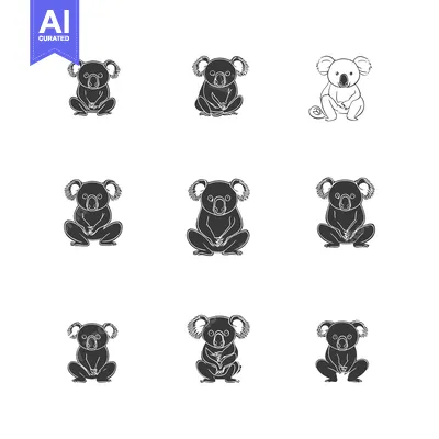 Popular premium asset: A Set of Nine Different Koala Bear Illustrations