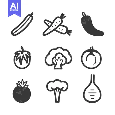 Popular premium asset: A Set of Nine Hand-Drawn Vegetable Icons