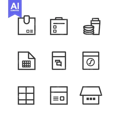 Aset premium populer: A Set of Nine Simple Line Icons for Various Applications