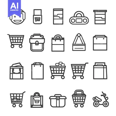 Popular premium asset: A Set of Shopping and Delivery Related Line Icons