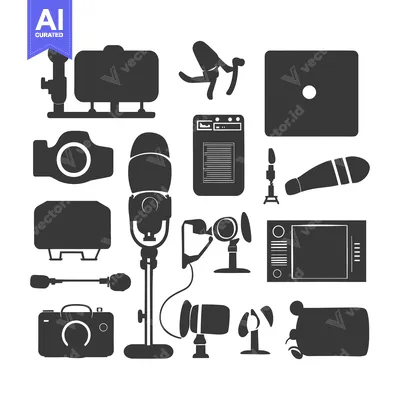 Popular premium asset: A Set of Silhouettes of Recording Studio Equipment