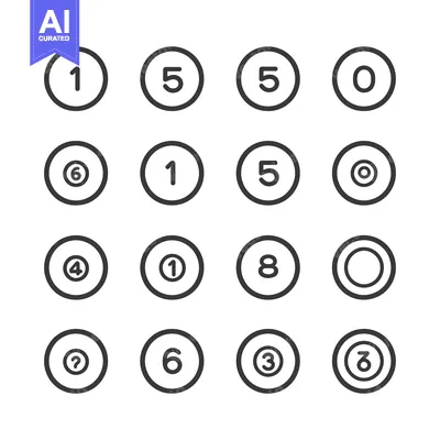 Popular premium asset: A Set of Sixteen Black and White Pool Ball Icons