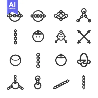 Popular premium asset: A set of sixteen chain icons in a minimalist style