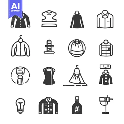 Popular premium asset: A Set of Sixteen Clothing and Fashion-Related Icons