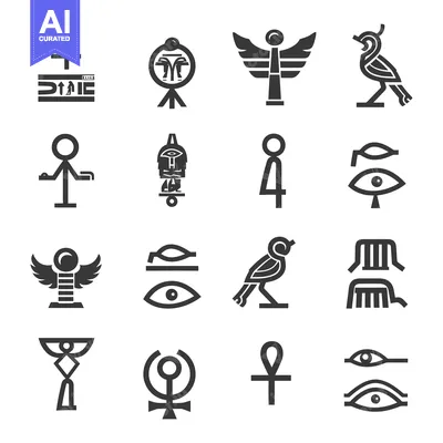 Popular premium asset: A Set of Sixteen Egyptian Hieroglyph and Symbol Icons
