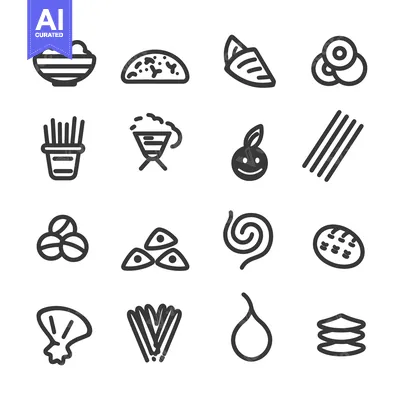 Popular premium asset: A Set of Sixteen Food Icons in a Linear Style