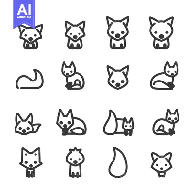 Popular premium asset: A Set of Sixteen Fox Illustrations in Various Poses