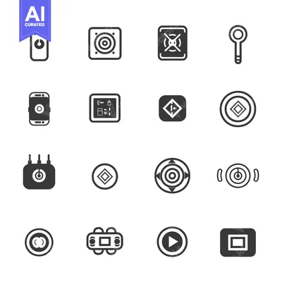 Popular premium asset: A Set of Sixteen Monochromatic Icons Depicting Various Abstract Shapes