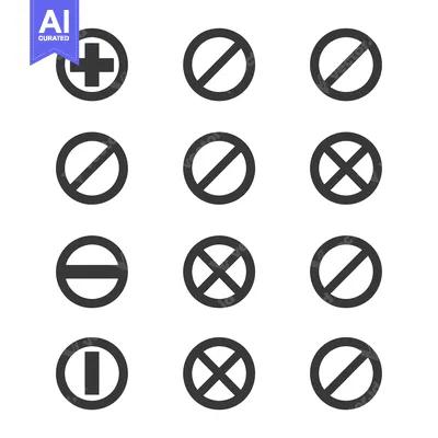 Premium design asset: A Set of Twelve Circle-Based Prohibition Signs with Different Line Pat