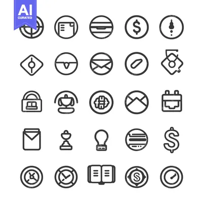 Premium design asset: A Set of Twenty-Five Line Icons Depicting Various Concepts