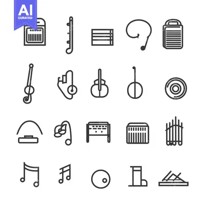 Aset premium populer: A Set of Twenty Musical Instrument Icons