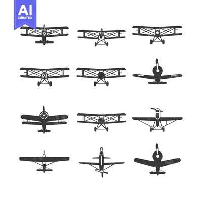 Popular premium asset: A Set of Vintage Aircraft Silhouettes Viewed From Below