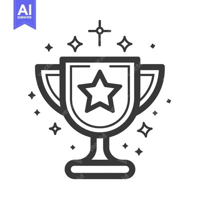 A Shiny Gold Trophy with a Star Inside and a Cross Above it