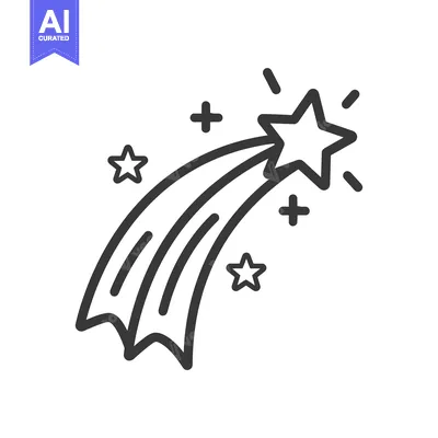 Popular premium asset: A shooting star with a glowing tail and small stars around it