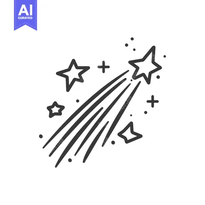 Aset premium populer: A Shooting Star with Tail and Surrounding Stars