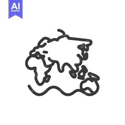 Popular premium asset: A simple outlined image of a world map on white background