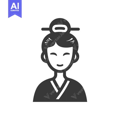 Popular premium asset: An elegant illustration of a woman with traditional cultural hairstyle