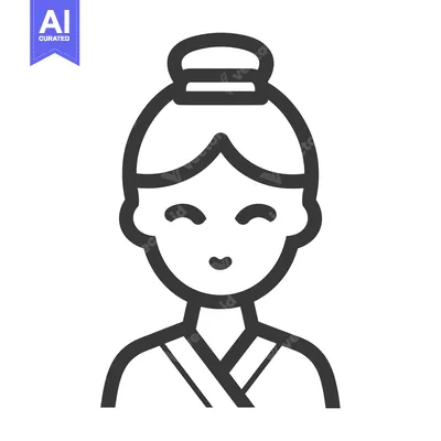 Aset premium populer: An illustration depicts a woman with her hair tied up