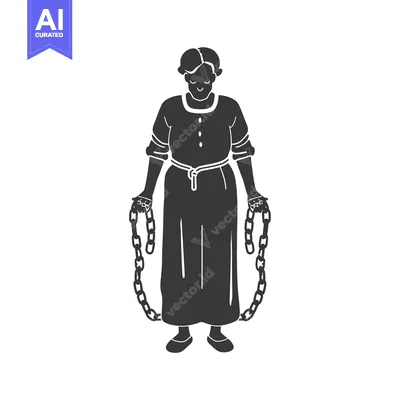Popular premium asset: A Silhouetted Woman Wearing a Dress and Holding Chains