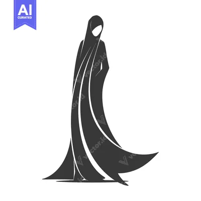 A Silhouetted Woman Wearing a Hijab