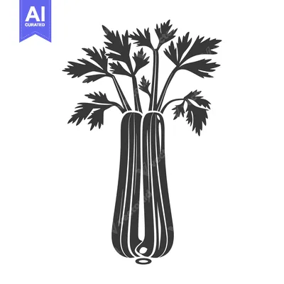 Premium design asset: A Silhouette of a Bunch of Celery