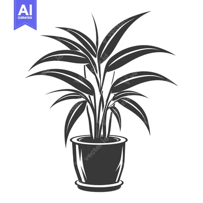 Premium design asset: A Silhouette of a Houseplant in a Pot