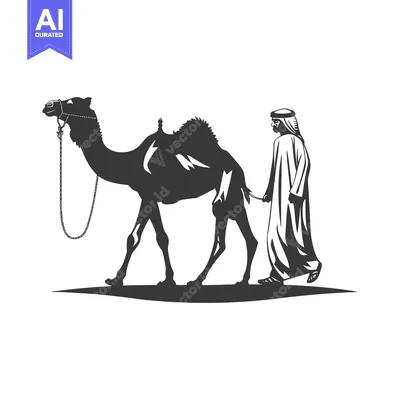Popular premium asset: A Silhouette of a Man Leading a Camel