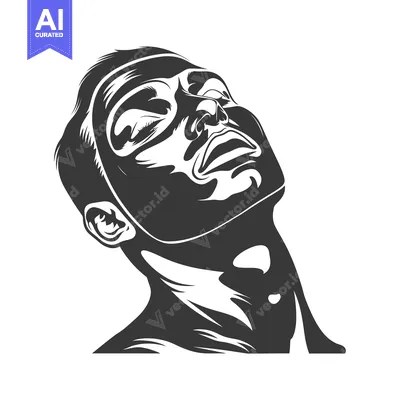 Aset premium populer: A Silhouette of a Man with his Eyes Closed Tilting his Head Back