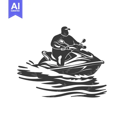 Aset premium populer: A Silhouette of a Person Riding a Jet Ski on Water