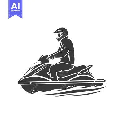 Aset premium populer: A Silhouette of a Person Riding a Jet Ski on Water