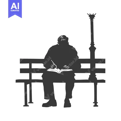 Aset premium populer: A Silhouette of a Person Sitting on a Bench and Writing in a Notebook
