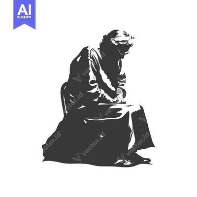 Aset premium populer: A Silhouette of a Woman Sitting on a Chair