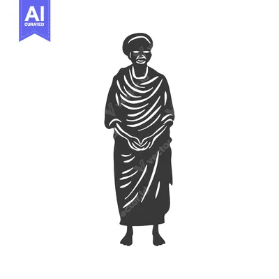 Aset desain premium: A silhouette of a woman standing with her hands clasped in front of he