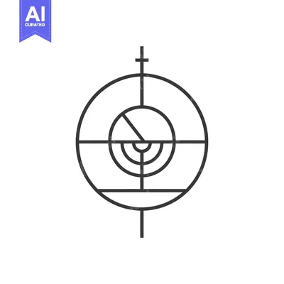 Aset desain premium: A Simple Black and White Circular Target Symbol