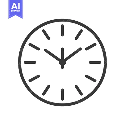 Aset desain premium: A Simple Black and White Clock Face Illustration