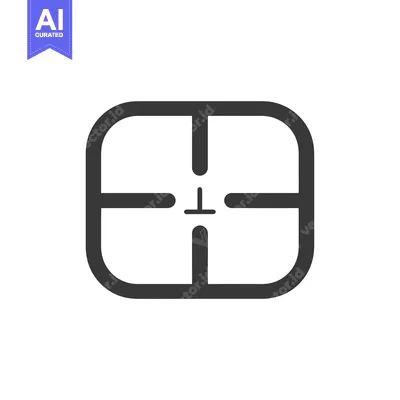 Premium design asset: A simple black and white crosshair icon