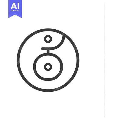 Aset premium populer: A simple black and white graphic design of concentric circles and a li