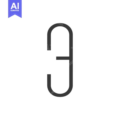 Aset desain premium: A simple black and white graphic of a broken chain link