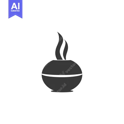 Popular premium asset: A simple black and white icon depicting an essential oil diffuser