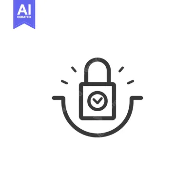 Aset premium populer: A Simple Black and White Icon of a Padlock with a Check Mark Inside, E